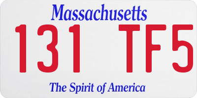 MA license plate 131TF5