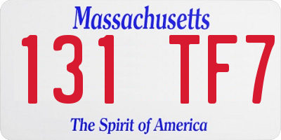 MA license plate 131TF7