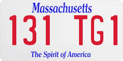 MA license plate 131TG1