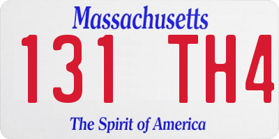 MA license plate 131TH4