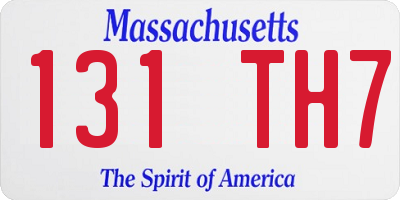MA license plate 131TH7