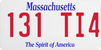 MA license plate 131TI4