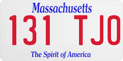 MA license plate 131TJ0