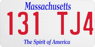 MA license plate 131TJ4