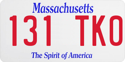 MA license plate 131TK0