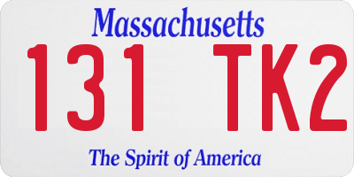 MA license plate 131TK2