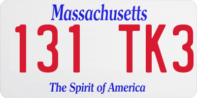 MA license plate 131TK3