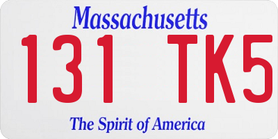 MA license plate 131TK5