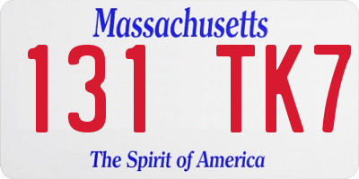 MA license plate 131TK7