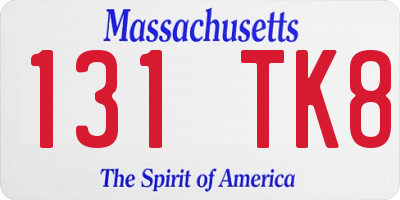 MA license plate 131TK8