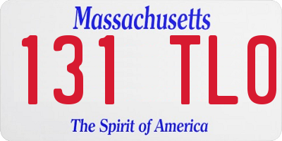 MA license plate 131TL0