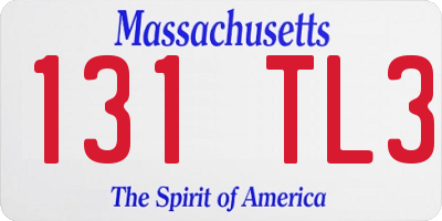 MA license plate 131TL3