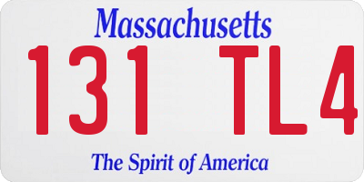 MA license plate 131TL4