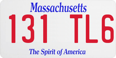MA license plate 131TL6