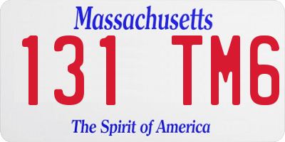 MA license plate 131TM6