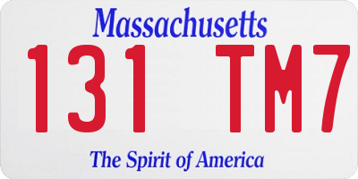 MA license plate 131TM7