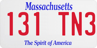 MA license plate 131TN3
