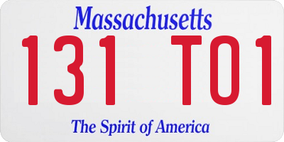 MA license plate 131TO1