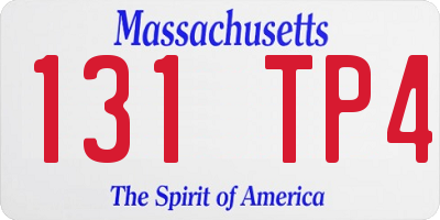 MA license plate 131TP4