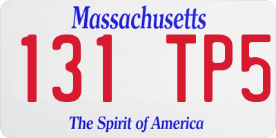 MA license plate 131TP5