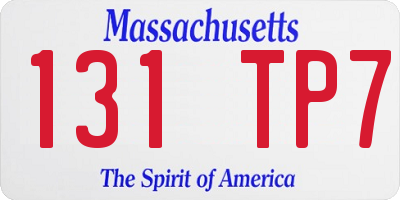 MA license plate 131TP7