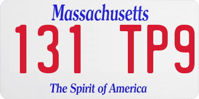 MA license plate 131TP9