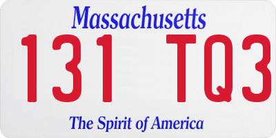 MA license plate 131TQ3