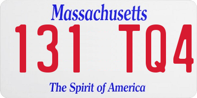 MA license plate 131TQ4
