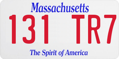 MA license plate 131TR7