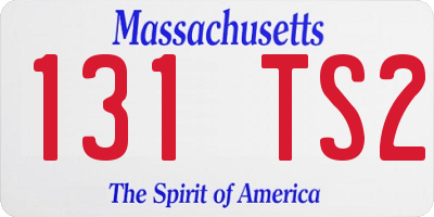 MA license plate 131TS2