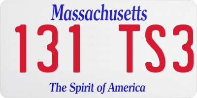 MA license plate 131TS3