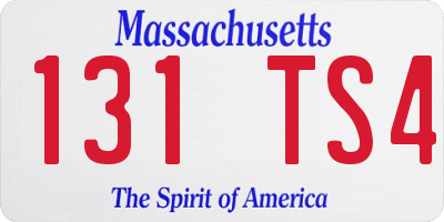 MA license plate 131TS4
