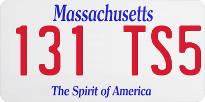MA license plate 131TS5