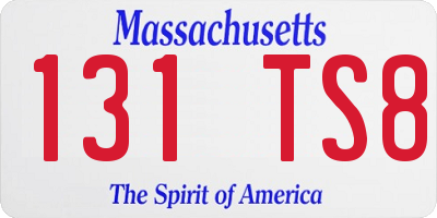 MA license plate 131TS8