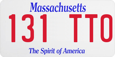 MA license plate 131TT0