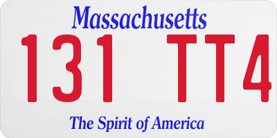 MA license plate 131TT4