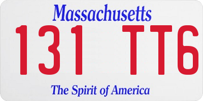 MA license plate 131TT6