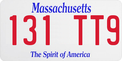 MA license plate 131TT9
