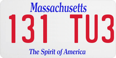 MA license plate 131TU3