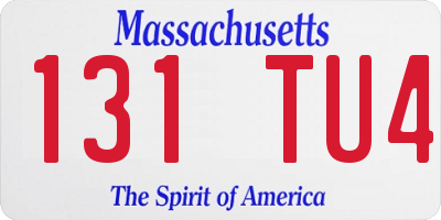 MA license plate 131TU4