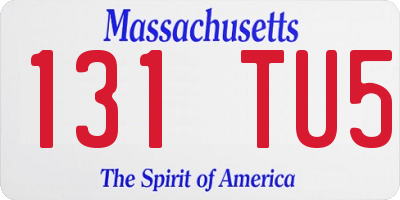 MA license plate 131TU5