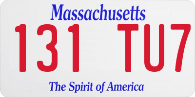 MA license plate 131TU7