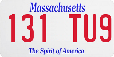 MA license plate 131TU9