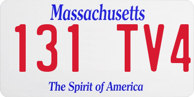 MA license plate 131TV4