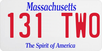MA license plate 131TW0