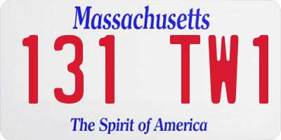 MA license plate 131TW1