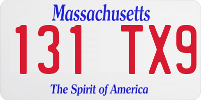 MA license plate 131TX9