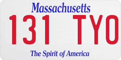 MA license plate 131TY0