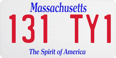 MA license plate 131TY1