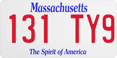 MA license plate 131TY9